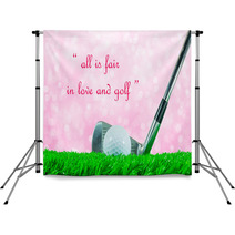 Golf Ball And Iron Club And Quote Backdrops 103623298