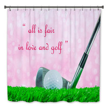 Golf Ball And Iron Club And Quote Bath Decor 103623298