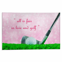 Golf Ball And Iron Club And Quote Rugs 103623298