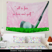 Golf Ball And Iron Club And Quote Wall Art 103623298
