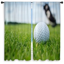 Golf Ball On Tee Window Curtains 88462563