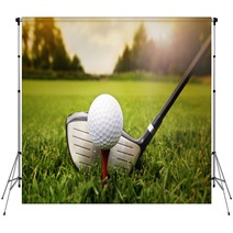Golf Club And Ball In Grass Backdrops 57340418
