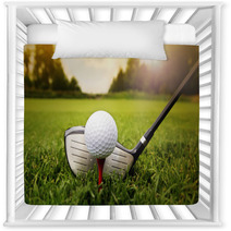 Golf Club And Ball In Grass Nursery Decor 57340418