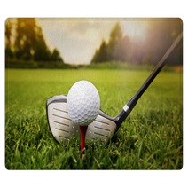 Golf Club And Ball In Grass Rugs 57340418