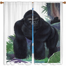 Gorila Occidental / Western Gorilla / Gorilla Gorilla Window Curtains 45288214