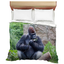 Gorilla Eats A Branch Bedding 68020173