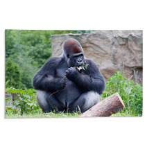 Gorilla Eats A Branch Rugs 68020173