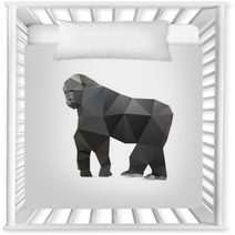 Gorilla Triangle Low Polygon Style Nursery Decor 71436291