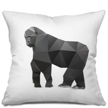 Gorilla Triangle Low Polygon Style Pillows 71436291