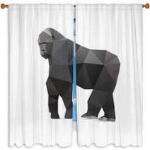 Gorilla Triangle Low Polygon Style Window Curtains 71436291