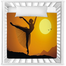 Graceful Ballerina Silhouette At Sunset Nursery Decor 44639968