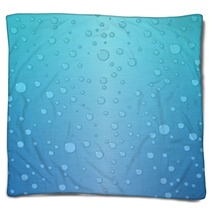 Gradient Background In Blue And Green With Waterdrops Blankets 11731966