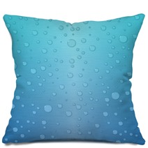 Gradient Background In Blue And Green With Waterdrops Pillows 11731966