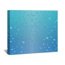 Gradient Background In Blue And Green With Waterdrops Wall Art 11731966