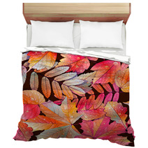 Gradient Different Autumn Leaves With Droplets Bedding 69038229
