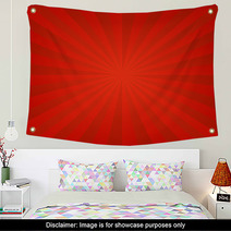 Gradient Red Sun Rays Background Wall Art 70047662