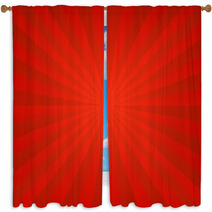 Gradient Red Sun Rays Background Window Curtains 70047662