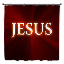 Gradient Red To Black Background Jesus Name Bath Decor 22868010