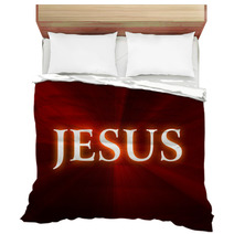 Gradient Red To Black Background Jesus Name Bedding 22868010