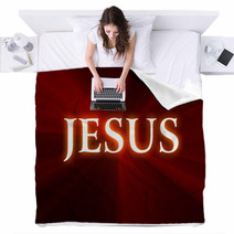Gradient Red To Black Background Jesus Name Blankets 22868010