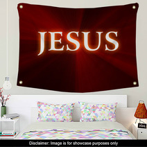 Gradient Red To Black Background Jesus Name Wall Art 22868010