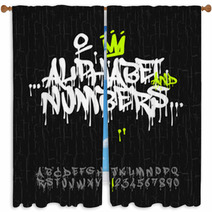 Graffiti Alphabet And Numbers Window Curtains 65534748