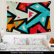 Graffiti Arrows Seamless Pattern With Grunge Effect Wall Art 72292056