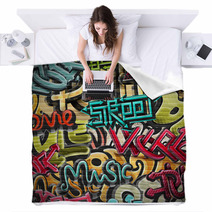 Graffiti Background Blankets 59428004