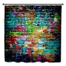 Graffiti Brick Wall Bath Decor 62706102