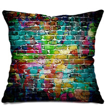 Graffiti Brick Wall Pillows 62706102