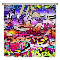 Graffiti Seamless Background. Hip-hop Urban Art Bath Decor 36210089
