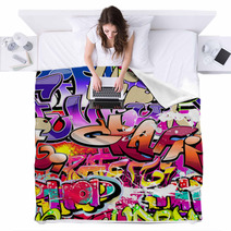 Graffiti Seamless Background. Hip-hop Urban Art Blankets 36210089