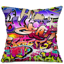 Graffiti Seamless Background. Hip-hop Urban Art Pillows 36210089