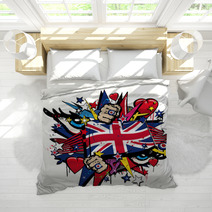 Graffiti UK Flag Pop Art Illustration Bedding 32209947