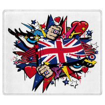 Graffiti UK Flag Pop Art Illustration Rugs 32209947