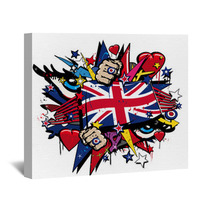 Graffiti UK Flag Pop Art Illustration Wall Art 32209947