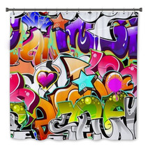 Graffiti Urban Art Background. Seamless Design Bath Decor 38619274