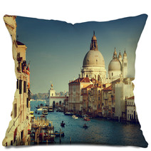 Grand Canal And Basilica Santa Maria Della Salute, Venice, Italy Pillows 65944609