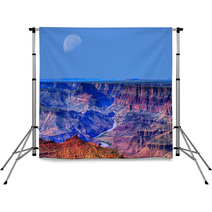 Grand Canyon And A Visible Moon Backdrops 72884756