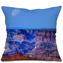 Grand Canyon And A Visible Moon Pillows 72884756