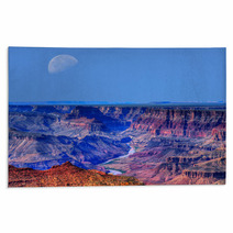 Grand Canyon And A Visible Moon Rugs 72884756