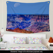 Grand Canyon And A Visible Moon Wall Art 72884756