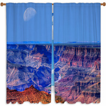Grand Canyon And A Visible Moon Window Curtains 72884756