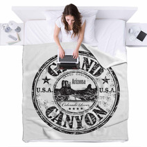Grand Canyon Grunge Rubber Stamp Blankets 39765999