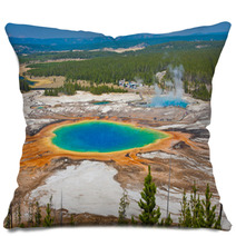 Grand Prismatic Spring In Yellowstone National Park Pillows 51528309