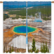 Grand Prismatic Spring In Yellowstone National Park Window Curtains 51528309
