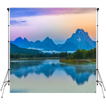 Grand Teton Reflection At Sunrise Backdrops 57689084