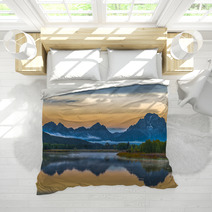 Grand Teton Reflection At Sunrise Bedding 57689108