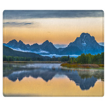 Grand Teton Reflection At Sunrise Rugs 57689108