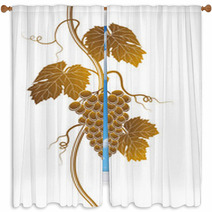 Grapes Silhouette Window Curtains 13598789